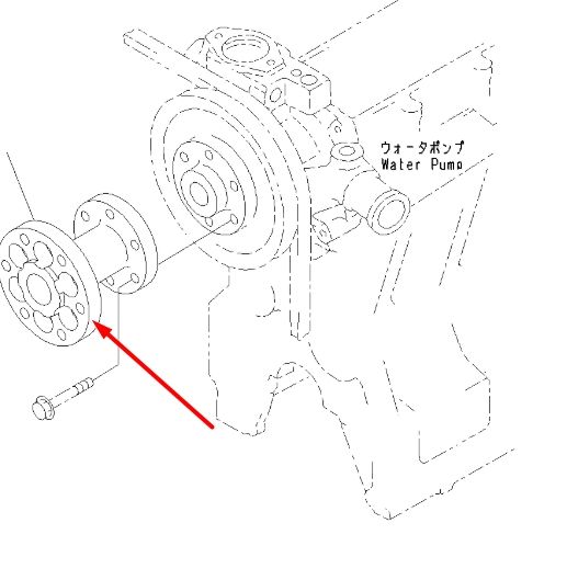 Komatsu 6206-61-3990 Проставка вентилятора для двигуна 6D95L екскаватор PC130F-7