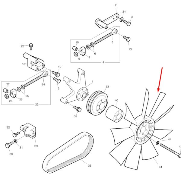 Doosan 65.06601-5054 Крильчатка для двигунів D1146 екскаватора S330-V, S400-V
