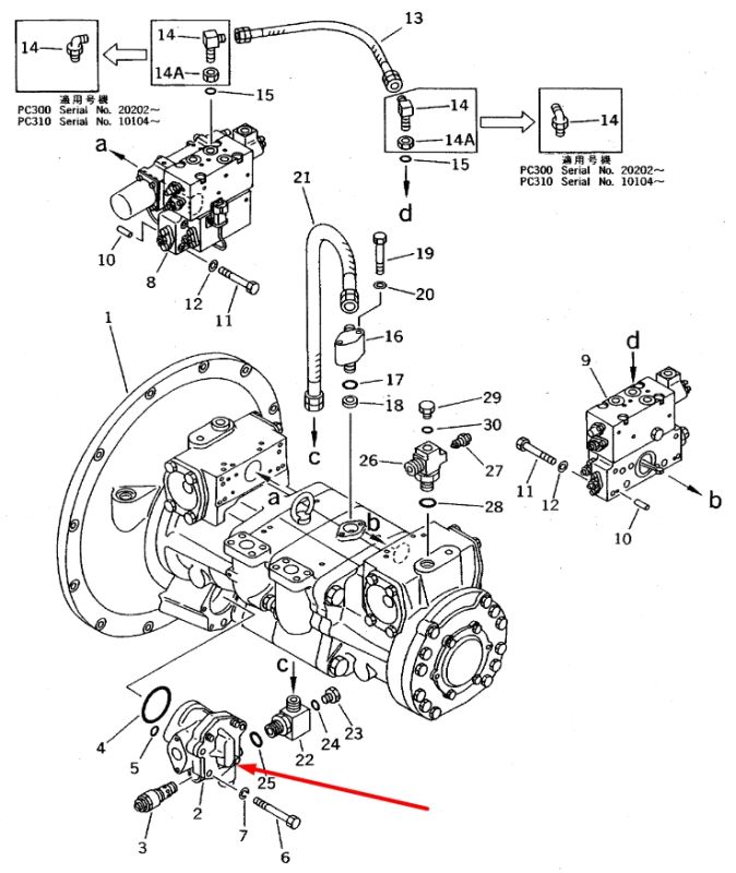 Komatsu 704-23-30601 Насос шестерний для HPV160
