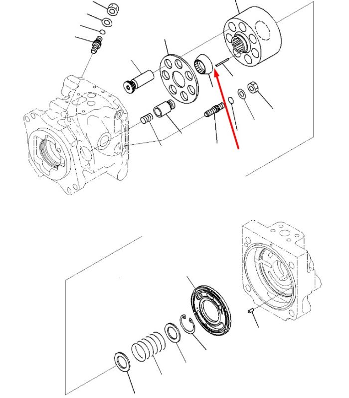 708-1W-43350 Фіксатор направляючої Komatsu PC600, PC650, PC700