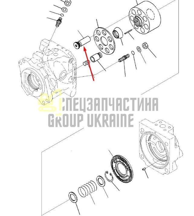 Komatsu 708-1W-44110 Серво-поршень для гідравліки WB93, WB97