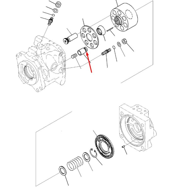 708-1W-44130 Поршень сервоуправління гідронасоса Komatsu PC600, PC650, PC700