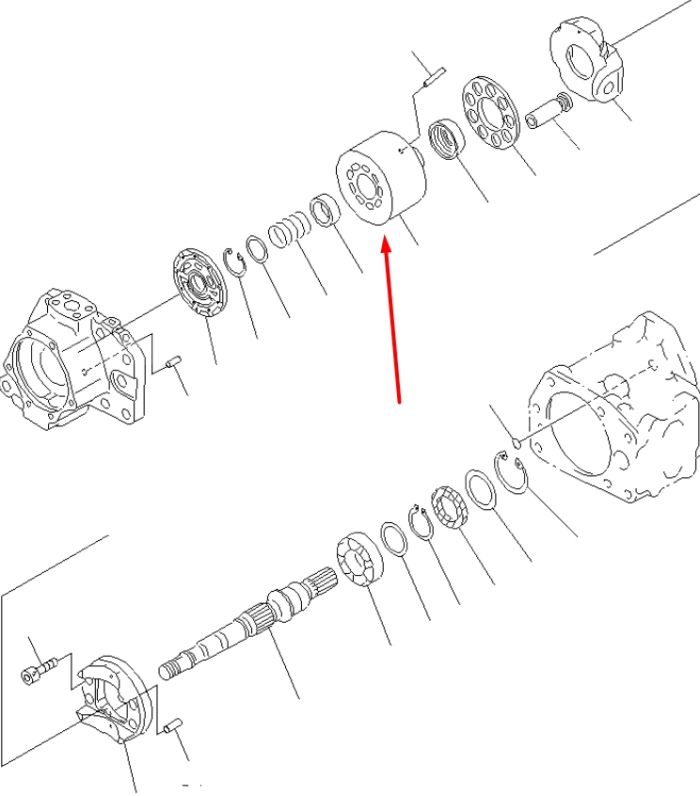 Komatsu 708-2L-04050 Блок циліндрів для гідравліки HPV95