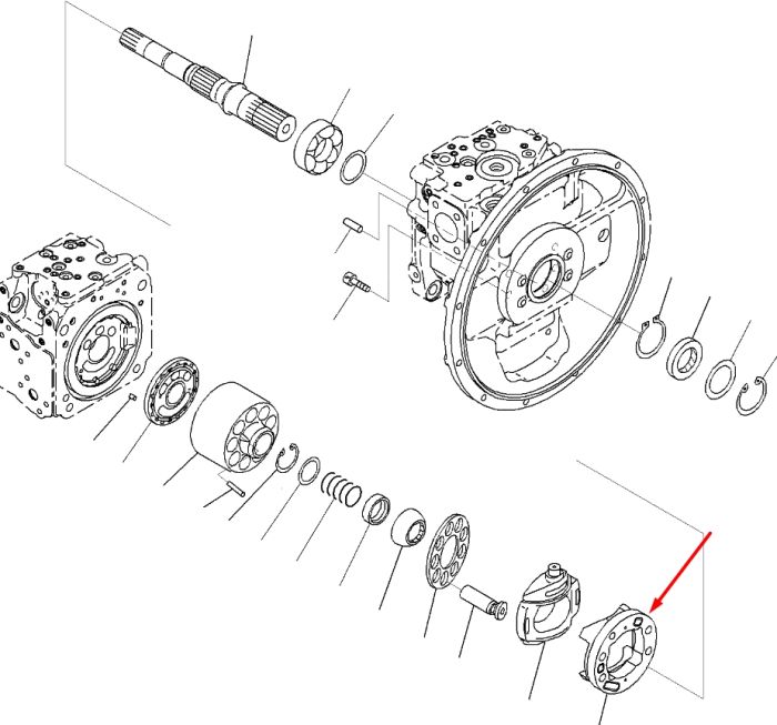 Komatsu 708-2L-06630, 708-2L-06190, 708-2L-23853 Супорт люльки для гідравліки HPV95 Handok