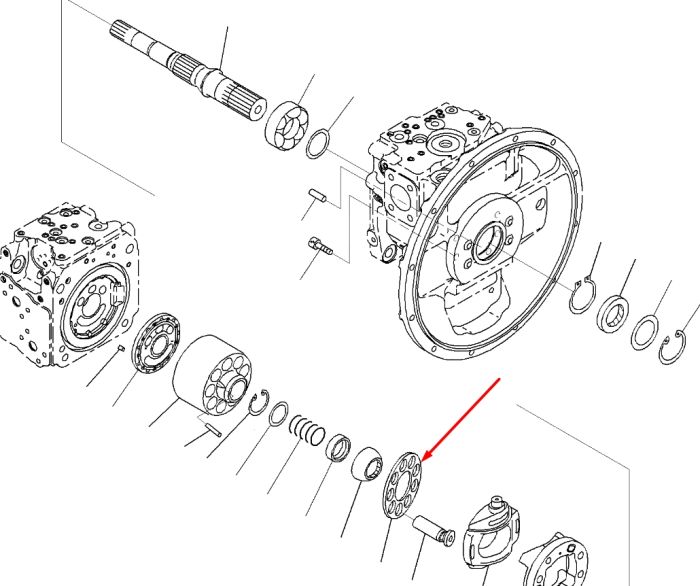 Komatsu 708-2L-33350 Пластина притискна для гідравліки HPV95