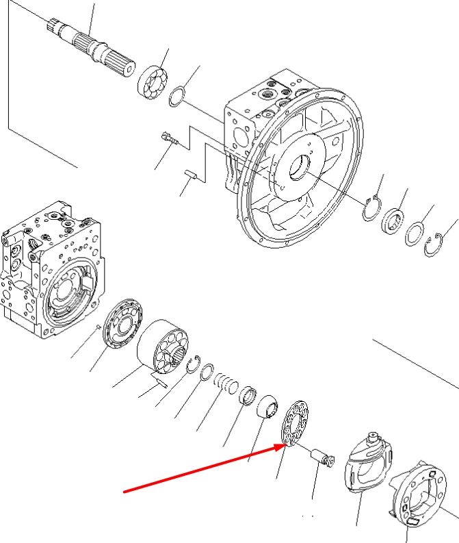 Komatsu 708-2L-43340 Пластина притискна для гідравліки HPV112 Handok