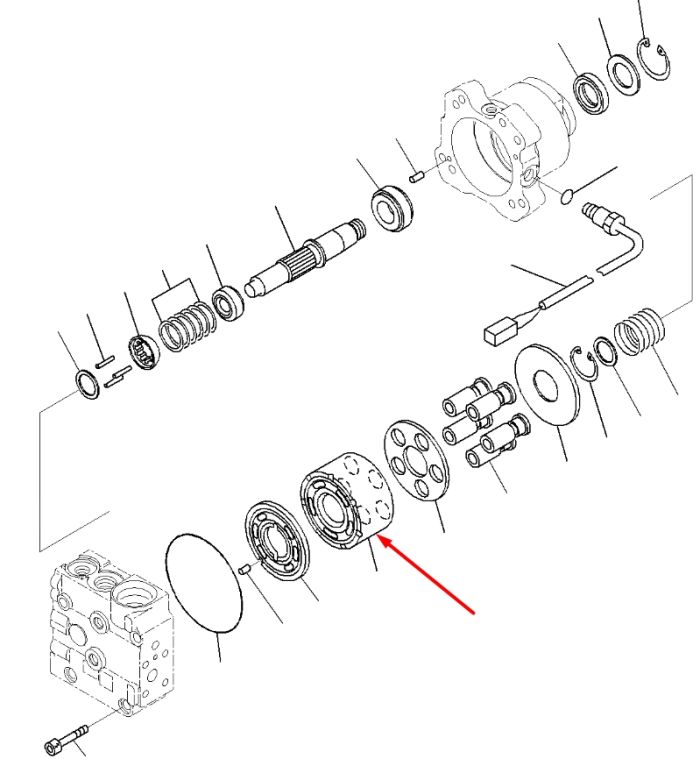 Komatsu 708-7S-13130, 708-7S-13120 Блок циліндрів для гідравліки D51 fan motor