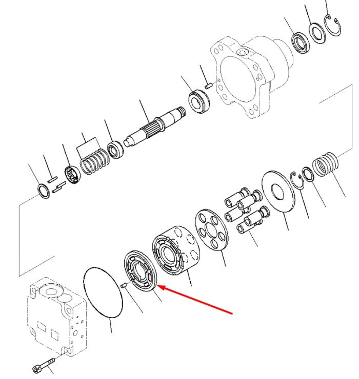 Komatsu 708-7S-13260 Шайба розподільна M для гідравліки D51 fan motor