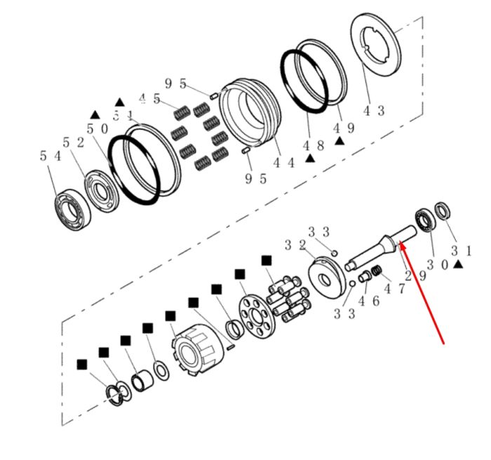 Вал гідромотора CASE CX27B 72952570