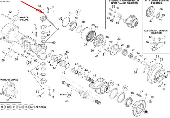 76086056 (1167300, 153310442, 71479702, 84512744) Рульовий штифт New Holland, Dana Spicer