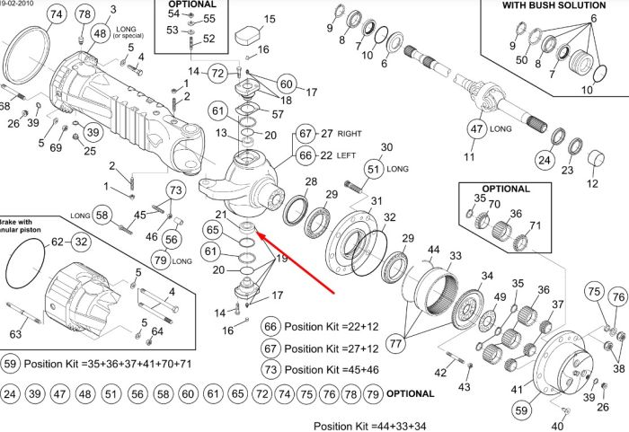 76086060 (Z104535, 6912778, 71482494, Z101749) Підшипник ковзання нижній шворня New Holland, Dana Spicer