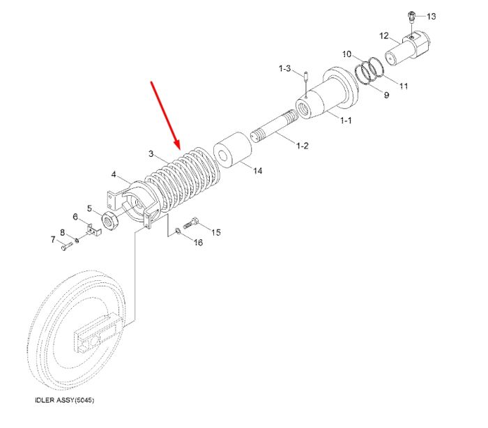 Hyundai 81QA.14015 (81QA-14014) Натягувач гусениці для R380LC-9