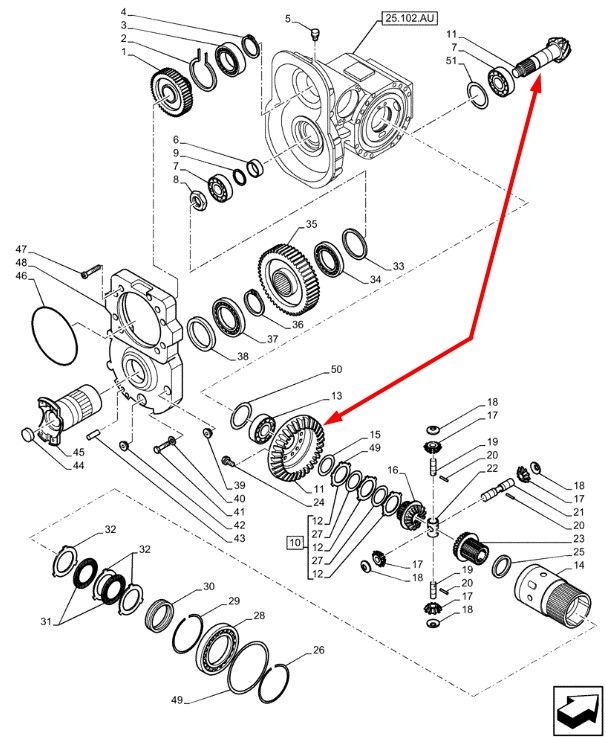 81877C1 (065631) Головна пара New Holland, Carraro Z11/32