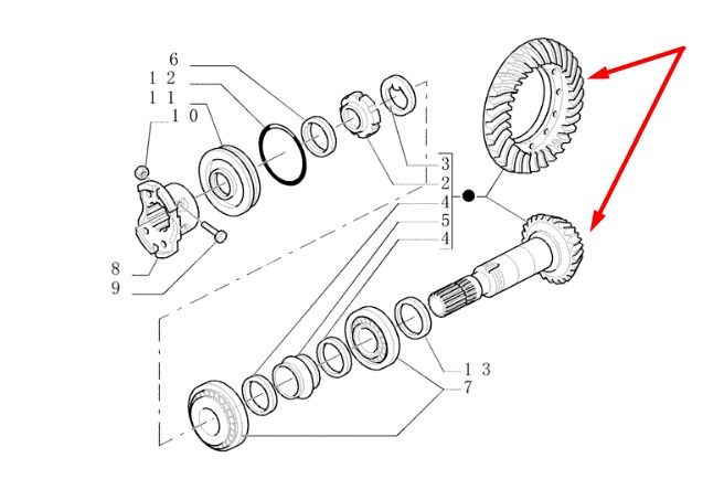 83952516 (65472, 85807988, W23CAR-65472, 0.900.0667.0, N13500) Головна пара New Holland, Carraro 12/32