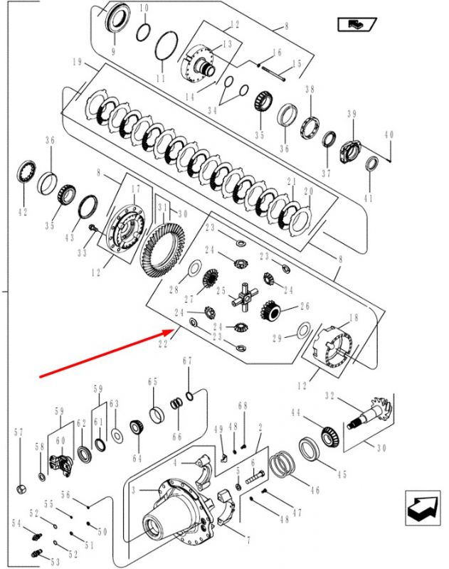 87324491 (070KR104X) Комплект шестерень диференціалу New Holland, Dana Spice Mag.310