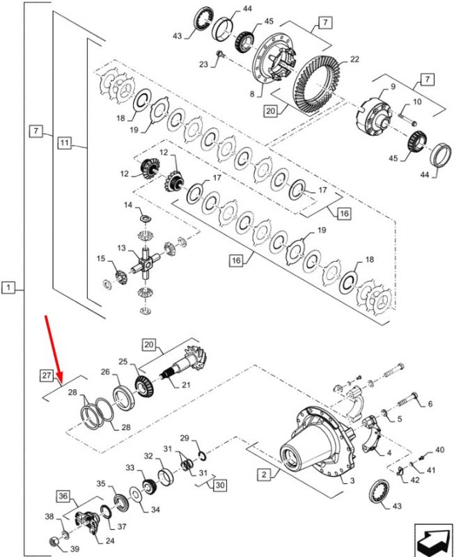 87324518 (070KV121X) Комплект шайб дифференциала MX New Holland, Dana Spicer