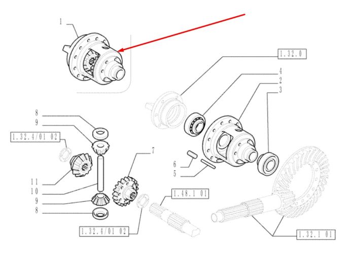 87523515 (5117236) Диференціал у зборі New Holland, Dana Spiсer