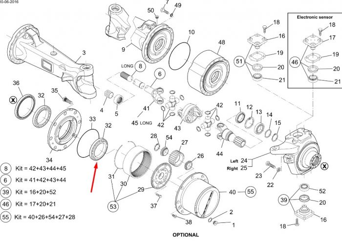 87674603 (005.10.4063) Підшипник з обоймою New Holland, DANA Spicer T8.390/T8050/340