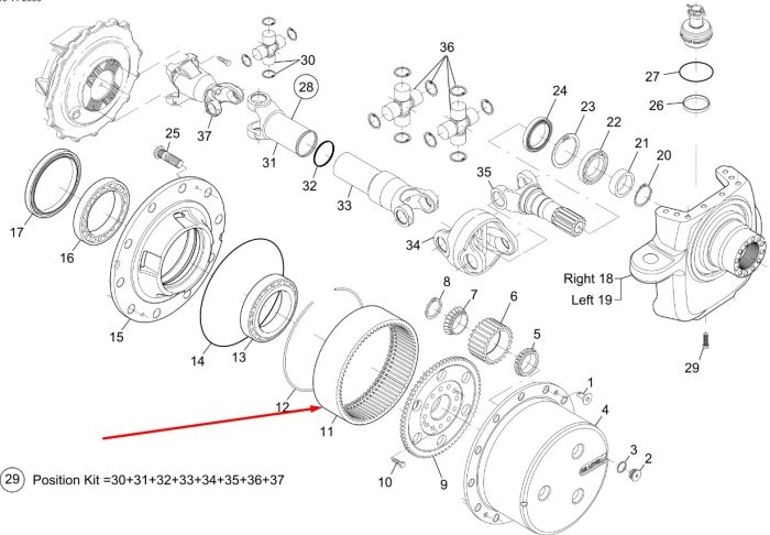 84145990 (931303220230, 970.06.055.02, 970.06.055.01, 9700605501) Сонячна шестерня New Holland, DANA Spicer MX310, 335