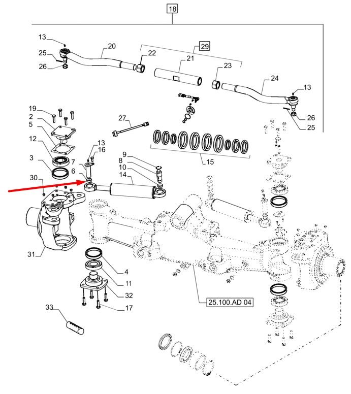 87674624 (87026499, 87554192) Розпірна втулка г/циліндра New Holland, Dana Spicer