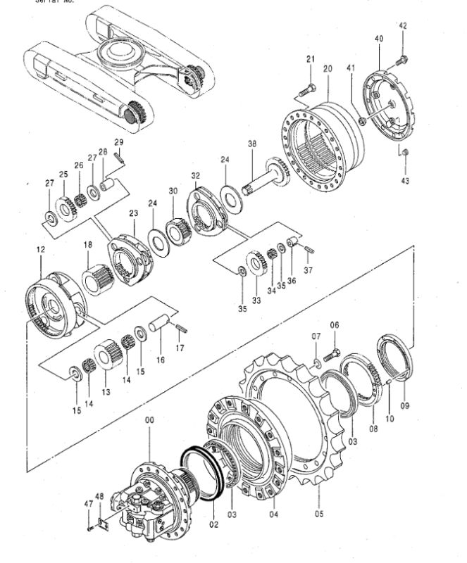 9155253 Редуктор ходу у зборі Hitachi EX200-5