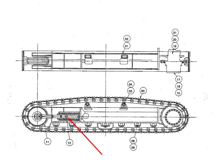 Hitachi 9187133 Натягувач гусениці для ZX120