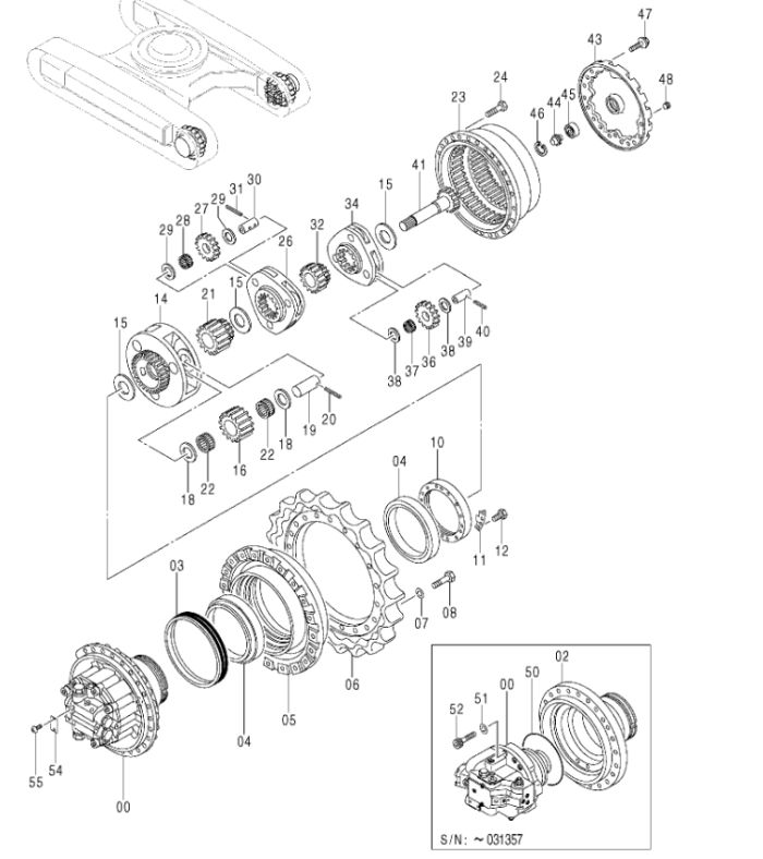 9190221 Редуктор ходу Hitachi ZX330 9212584 / 9190222 / 9232360 / FFSB111846 / FFSB114394