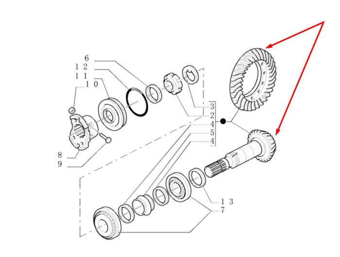 9968925 (065493, 0.900.0667.7) Головна пара New Holland, Carraro 15/32