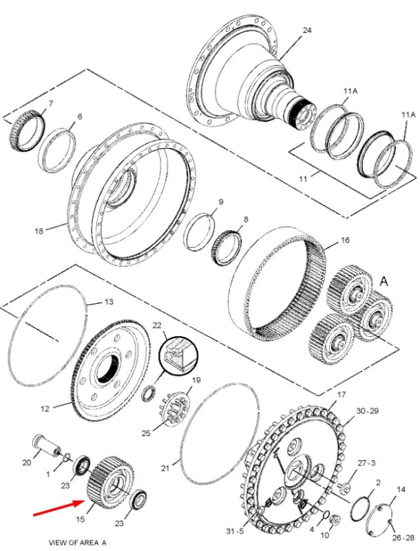 9G8638 Шестерня, сателіт Z=40 Caterpillar D6H