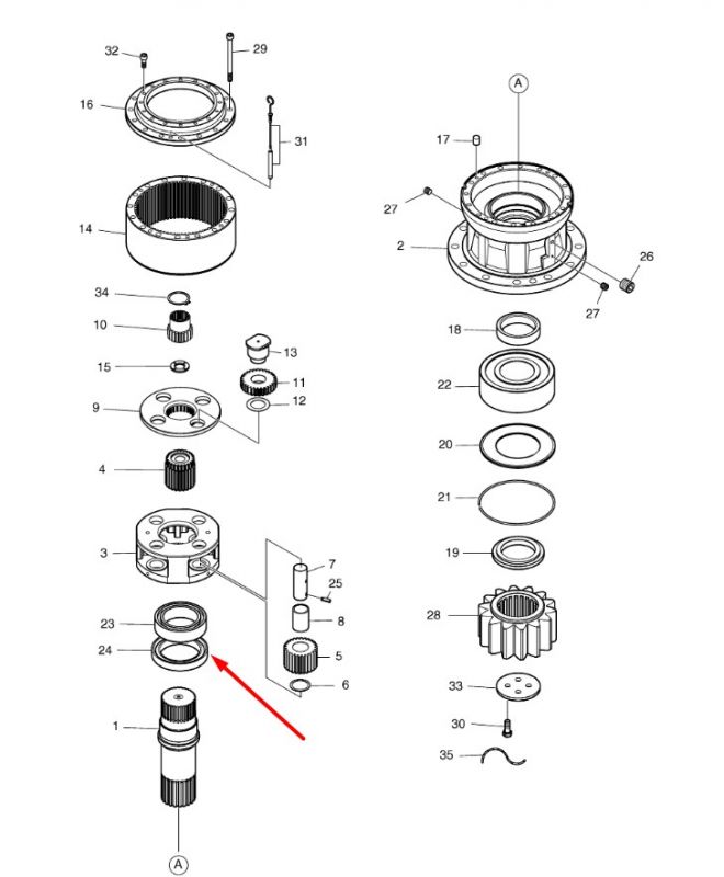 DS-32-24 Сальник редуктора повороту Doosan 420lc-v