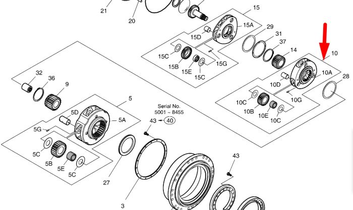 K1003028 Друга планетарна передача Doosan DX300LC