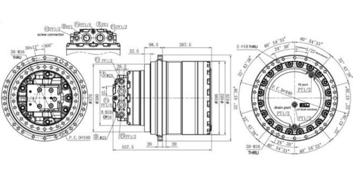 K1011413 Редуктор DOOSAN DX255LC