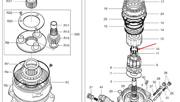 Doosan K9006185 Пружина ротора для DX53W, DX55W DI