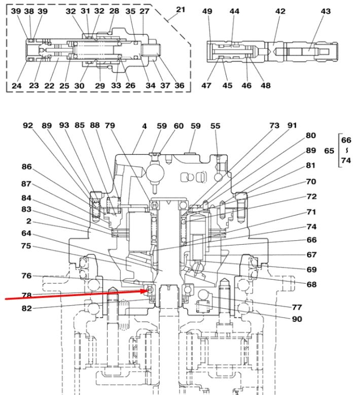 LB00546 Підшипник редуктора ходу CASE CX350C