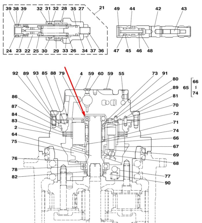 LB00547 Підшипник валу бортового редуктора CASE CX350C