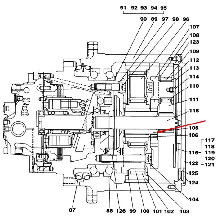 LC002880 Сонячна шестерня Case CX210, CX235