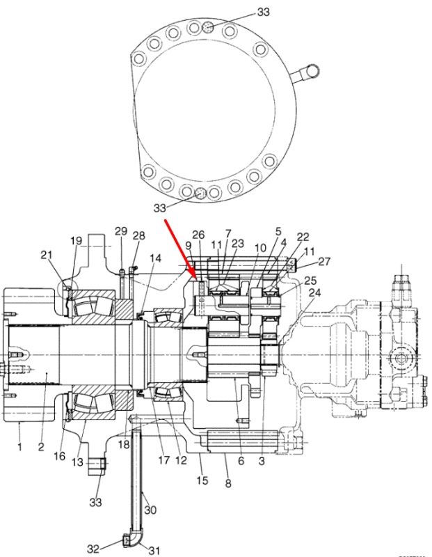 LC32W01023P1 Водило (друга планетарна передача) у зборі Kobelco SK350-8