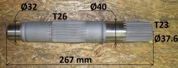 Linde 2943230105, HMF105-02 Провідний вал T23 d37.56 L266