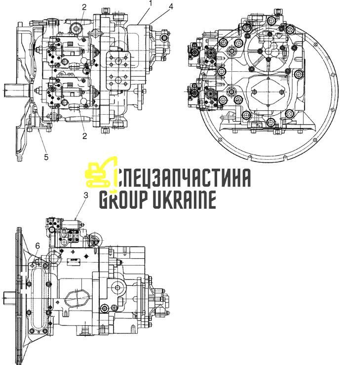 Насос шестерний Kawasaki K5V200 LS10V00018F1 Handok