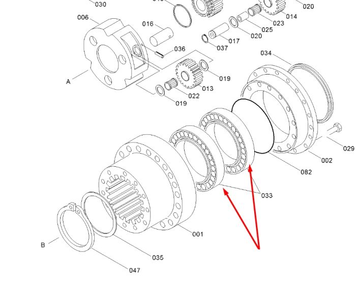 PAC6037 Підшипник бортового редуктора екскаватора Hyundai Robex R360LC, R380LC