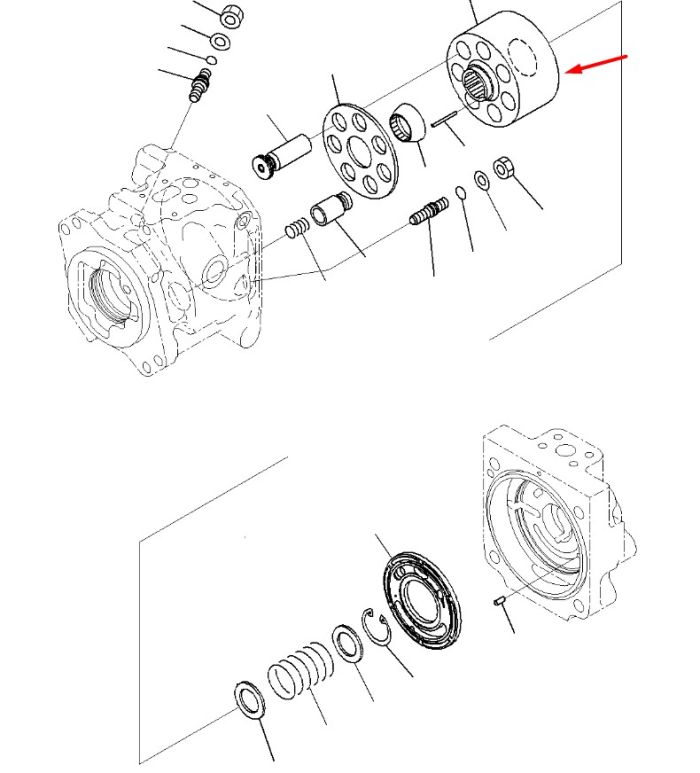 708-1U-13110 Блок циліндрів Komatsu PC600, PC650, PC700