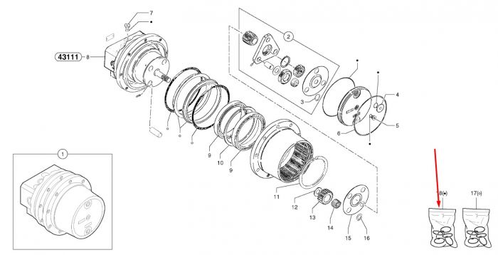 Сальник бортового редуктора 7415922 Volvo EC13, EC15, EC15B, EC20 даукон, ущільнення