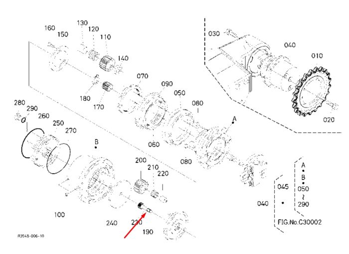 RB511-78130 Вал головної передачі KUBOTA U25-3