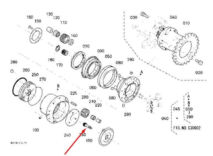 RD11878210 Вал головної передачі KUBOTA KX121-3