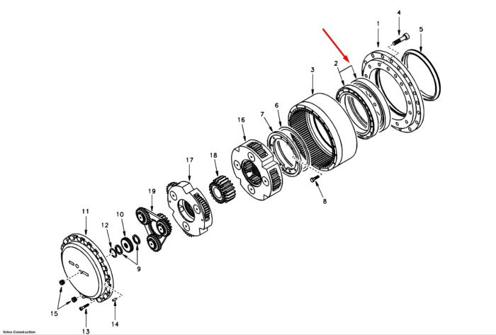 SA1036-00320 Підшипник редуктора ходу Volvo EC290, EC360