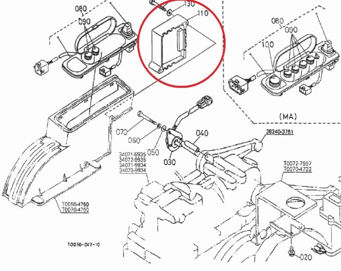 Kubota T0051-32700 Блок керування навісний