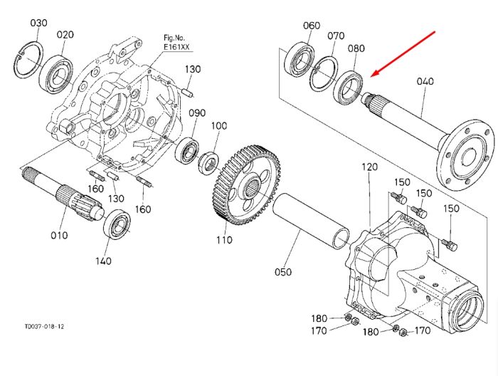 Kubota TD250-27560 Сальник задньої півосі 58*90*16/19 для L4508, L4708, L5018