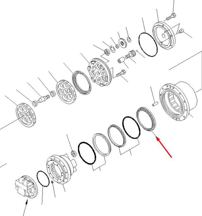 TZ200B1021-01 Підшипник в редуктор ходу Komatsu PC100-6, PC120-6, PC130-5K, PC130-7