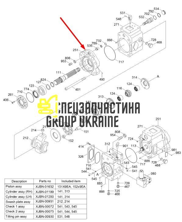 Поворотна плита та супорт Kawasaki 0772701-0820420 O150.0 Handok