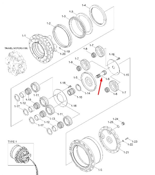 XJDG-00008 Сонячна шестерня Hyundai R110